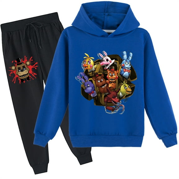 Five Nights at Freddy's Sweatshirts Hooded Pullover Long Sleeve Tops and Sweatpants Set Casual Tracksuit for Teen