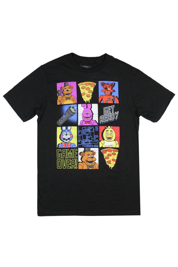 Five Nights at Freddy's T-Shirt Boys' Get Ready Game Over Grid Design Short Sleeve Top