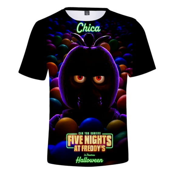 Five Nights at Freddy's Tee Unisex Fashion Halloween Cartoon Crewneck Short Sleeve T-shirt