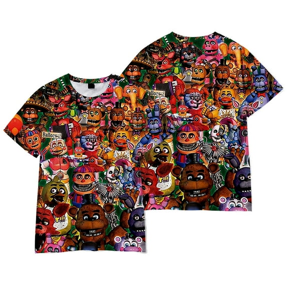 Five Nights at Freddy's Tee Women Men Fashion Cartoon Crewneck Short Sleeve T-shirt Game Merch