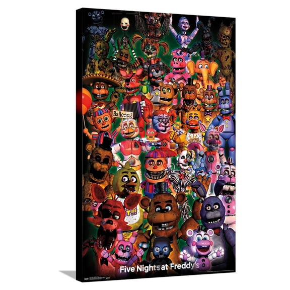Five Nights at Freddy's - Ultimate Group Canvas Wall Poster, 22.375" x 34"