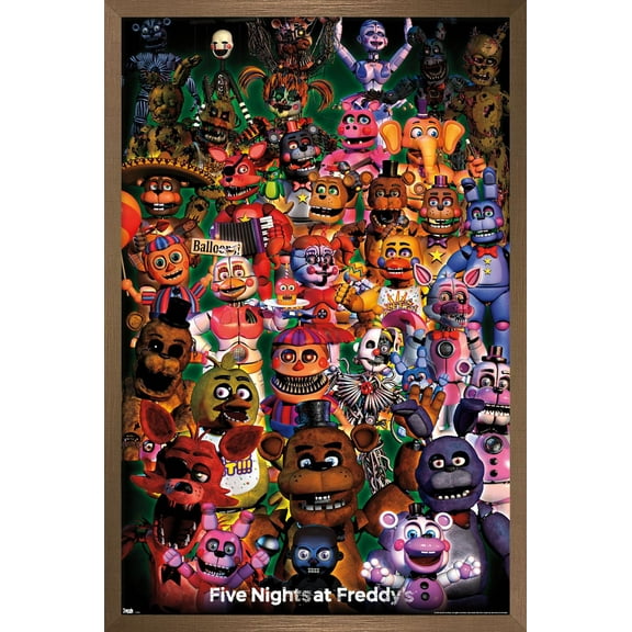 Five Nights at Freddy's - Ultimate Group Wall Poster, 22.375" x 34", Framed