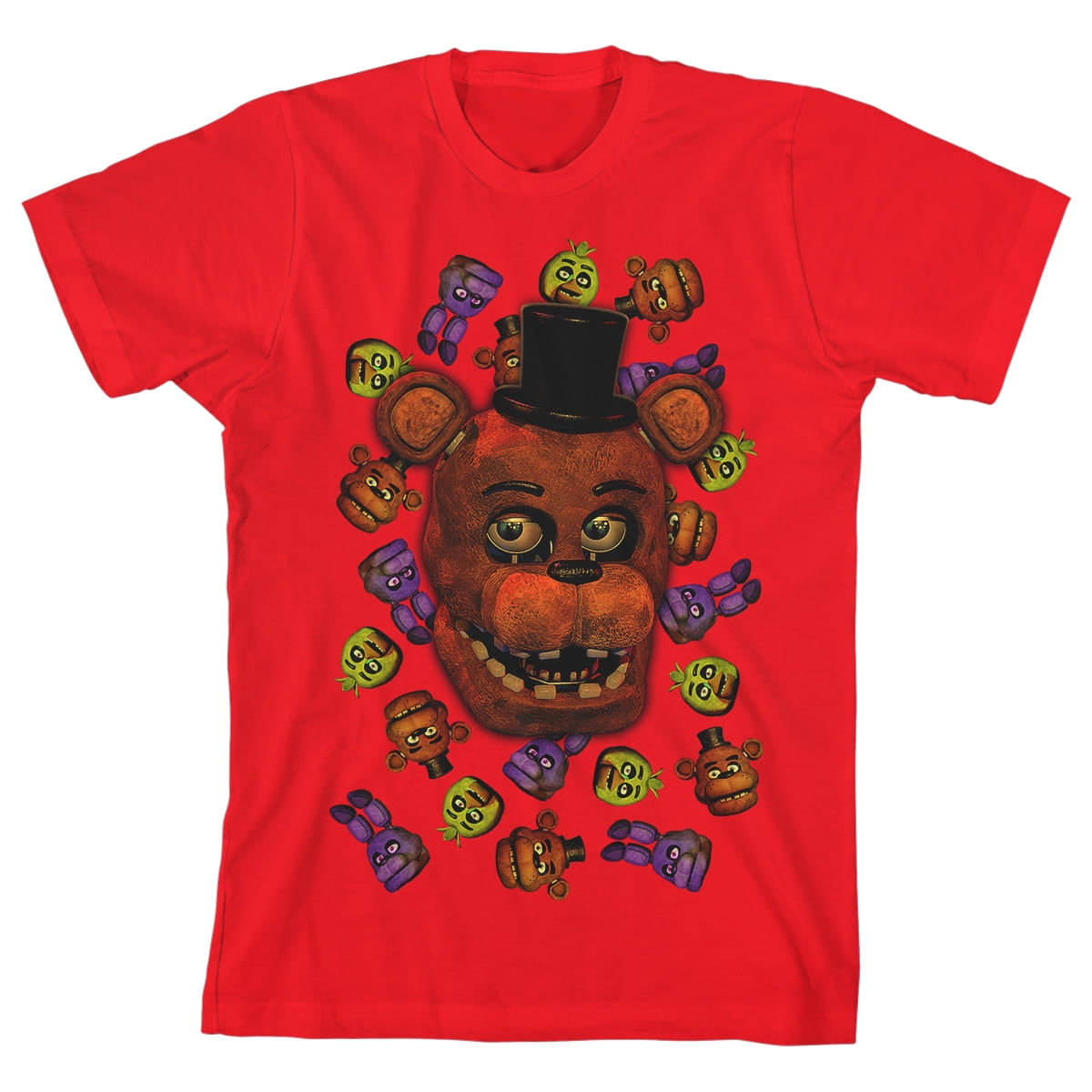 Five Nights at Freddy's Video Game Red Short Sleeve Tee-S