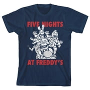 Five Nights at Freddys Youth Boys Navy-Blue T-Shirt-Large