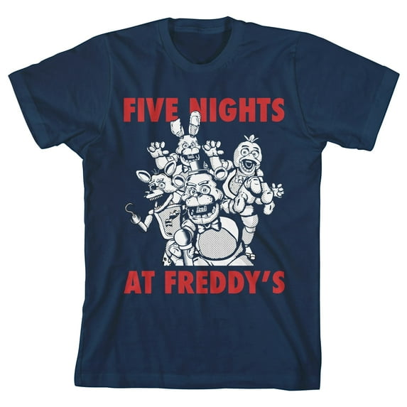 Five Nights at Freddy's Youth Boy's Navy-Blue T-Shirt-Medium