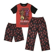 FIVE NIGHTS AT FREDDY'S Youth Sleepwear Set Tee Shirt, Sleep Shorts, Sleep Pants- Medium