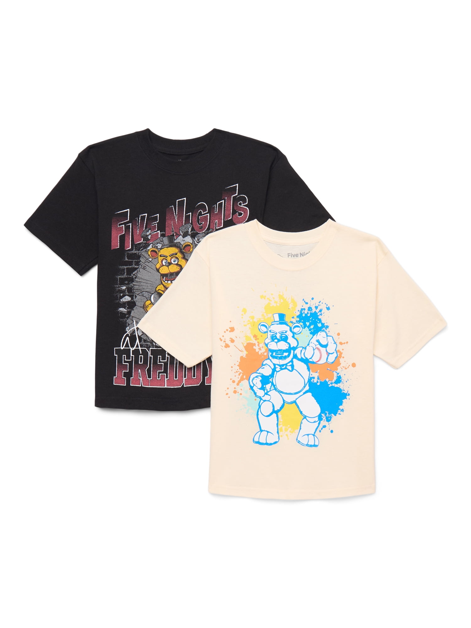 Five Nights at Freddy's Boys Graphic Tees with Short Sleeves, 2-Pack, Sizes XS-2XL