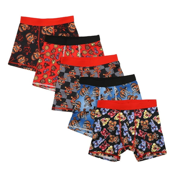 Five Nights at Freddy's  Horror Video Game Youth Boys Underwear 5pk Boys Boxer Briefs Set- Size 10