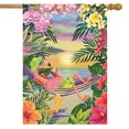 thumbnail image 1 of Briarwood Lane Five O'clock Flamingo House Flag, 1 of 6