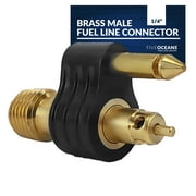 Five Oceans 1/4-Inch Brass NPT Male Fuel Connector 2-Prong, For Original Mercury Fuel Tank Connection 1998 and Up - FO4409