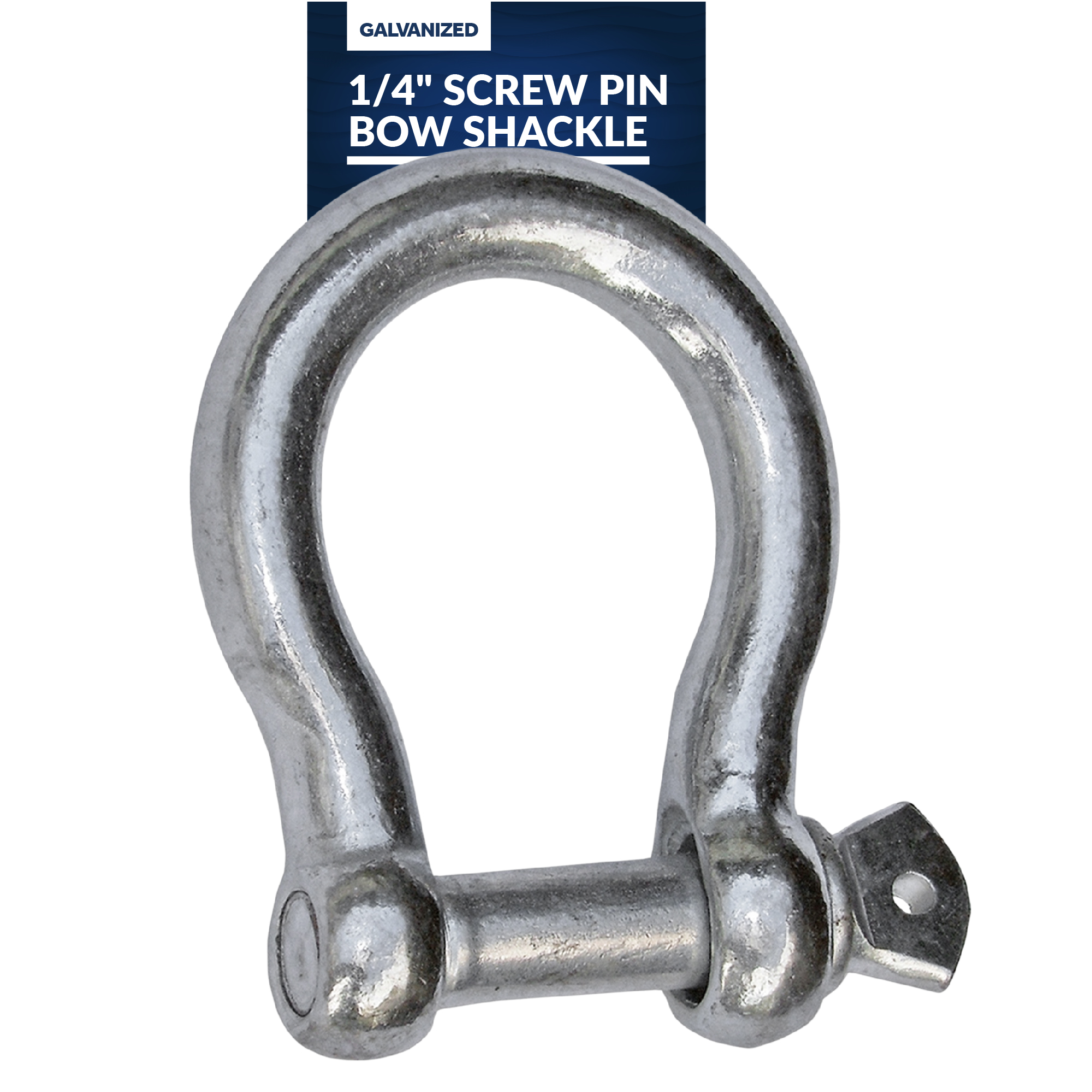 Five Oceans 1/4 Screw Pin Bow Shackles, Galvanized Anchor Shackle for
