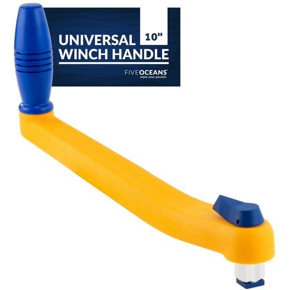 Five Oceans 10" Sailboat Winch Handle, Universal Floating Winch Handle, Lock�in Mechanism, Orange and Blue, Lightweight and Strong, Fiberglass Reinforced Plastic - FO87