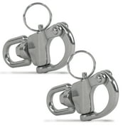 Five Oceans 2-3/4" Swivel Eye Snap Shackle Quick Release Bail Rigging for Sailing Boat, 2-Pack 316 Marine-Grade Stainless Steel Clip Carabiner Hook - FO443-M2