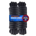 thumbnail image 1 of Five Oceans 2-Pack 1/2" x 20' Boat Dock Lines with 12" Eyelet, Marine-Grade Black Premium Double Braided Nylon Boat Rope 1/2 inch, Boat Ropes for Docking with Loop or Fender Lines - FO4451-M2, 1 of 8