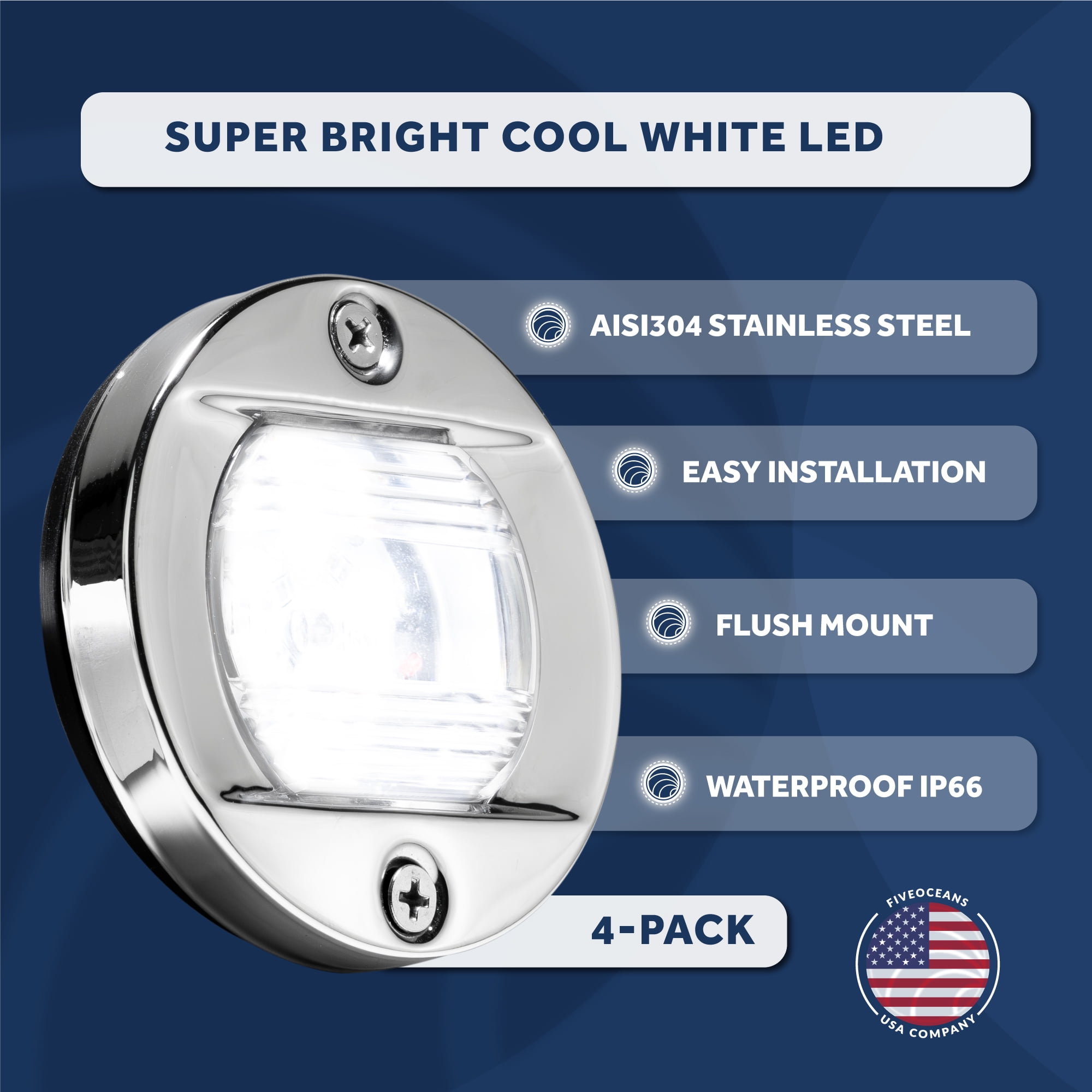 Five Oceans 2Pack Boat Stern Light Stern Lights for Boats, LED