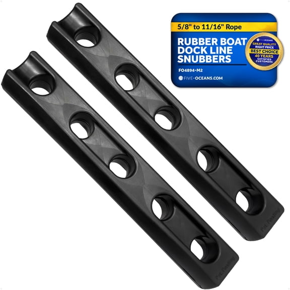 Five Oceans 2-Pack Marine Rubber Boat Dock Line Snubbers for 5/8" to 11/16" Rope, EPDM Rubber, Mooring Anchor Snubber for Boats, Pontoons, Yachts - FO4894-M2