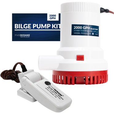 2000 GPH 12V Marine Bilge Pump - Submersible Boat Water Pump With Lifetime Warranty