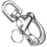 Five Oceans 3 1/2" Swivel Eye Snap Shackle Quick Release Bail Rigging for Sailing Boat, 316 Marine-Grade Stainless Steel Clip Carabiner Hook - FO444