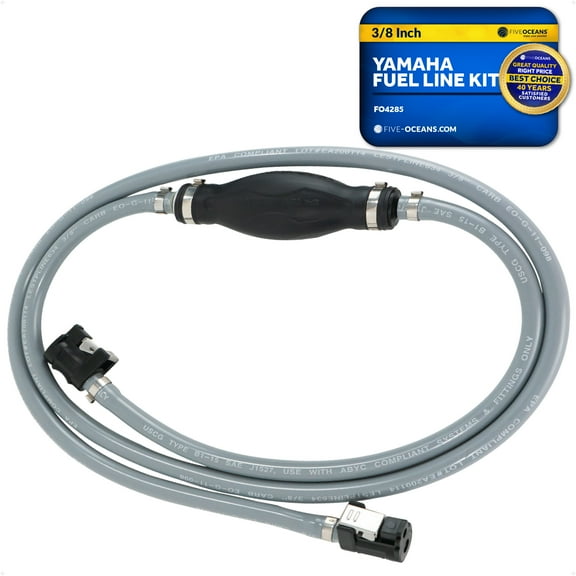 Five Oceans Yamaha Marine Boat Fuel Line Kit, 3/8-Inch x 6-Foot, EPA/CARB Approved, Leakproof, Outboard Fuel Line - FO4285