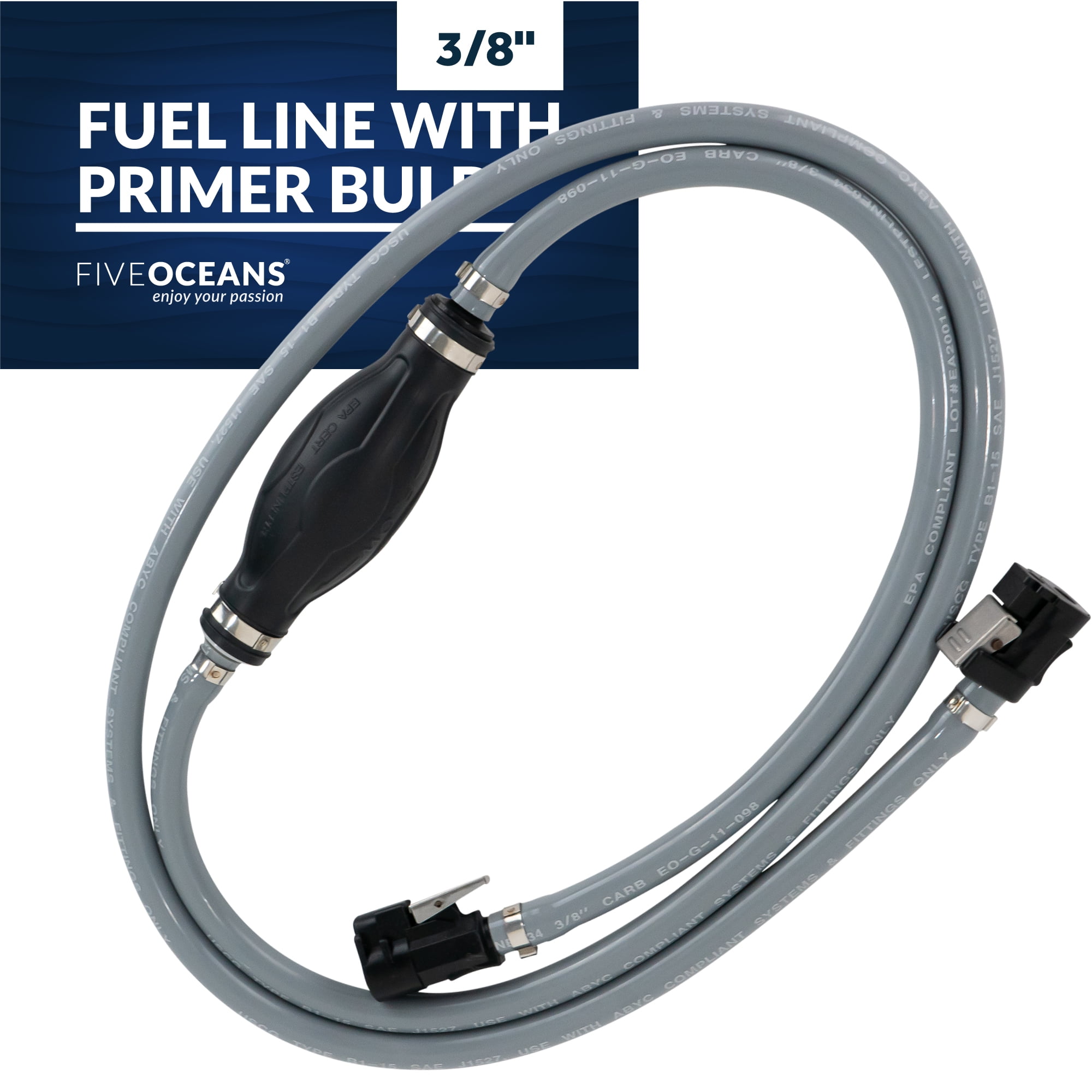 Five Oceans 3/8 Marine Fuel Line, Leakproof Yamaha Mercury Outboard