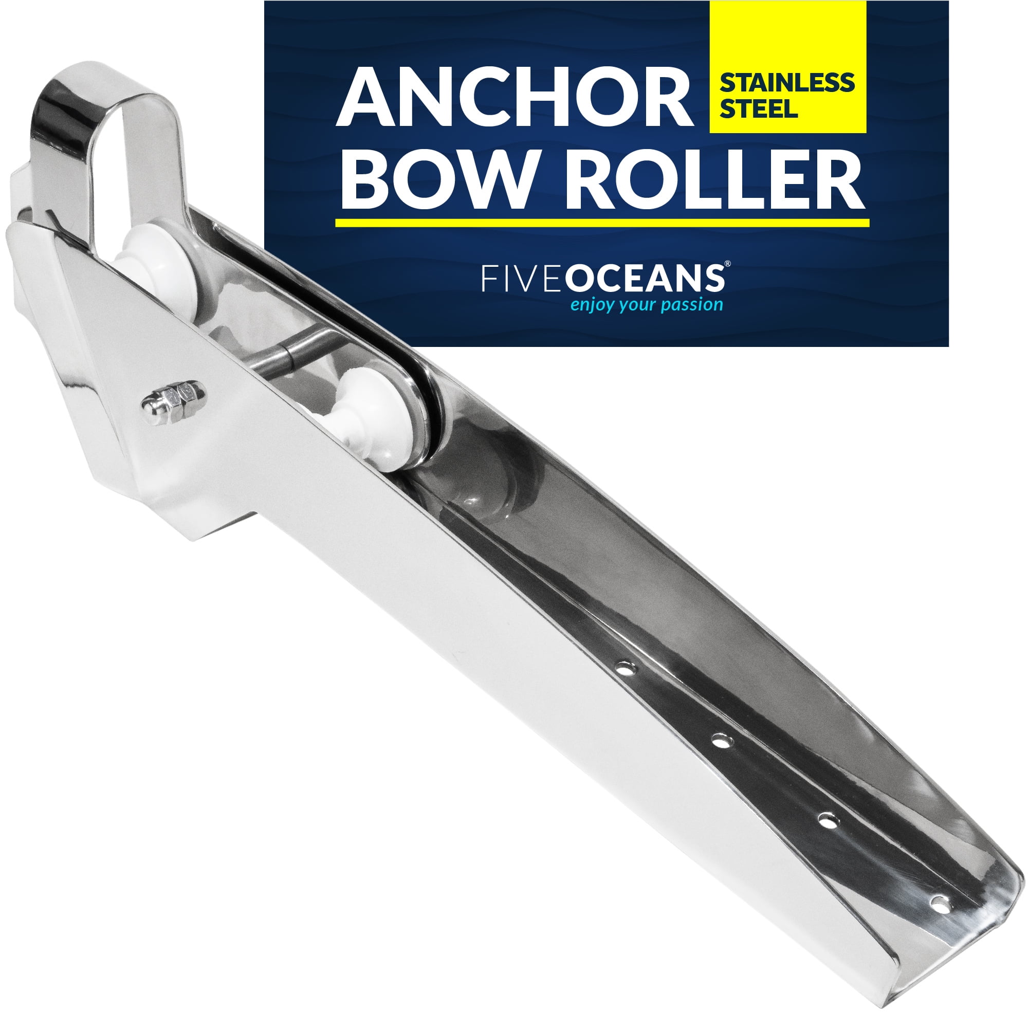 Five Oceans 316 Stainless Steel Anchor Roller, Hinged SelfLaunching