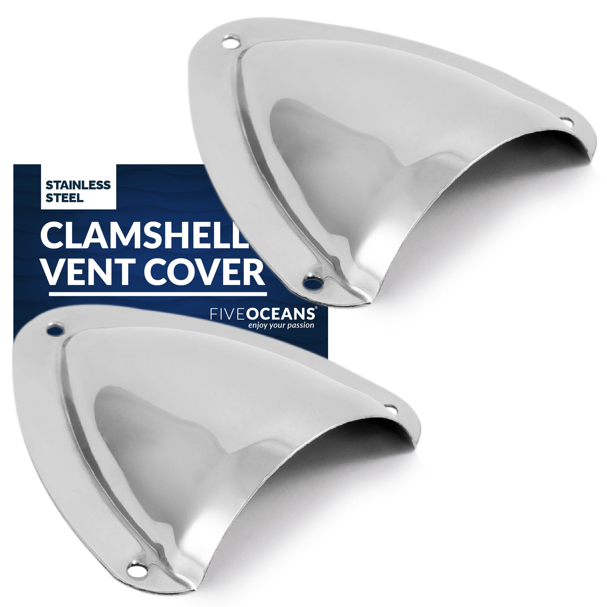 Five Oceans 316 Stainless Steel Clamshell Vent Cover, Wire Cable Cover