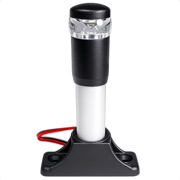 Five Oceans 4-1/2" LED Boat Anchor Light, 2NM All-Round Navigation Pole Light, 10-30V DC, IP65 Waterproof, Polycarbonate Lens & Aluminum Tube, Fixed Base Marine Stern Light – FO5004