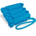 thumbnail image 1 of Five Oceans 4-Pack 1/2" x 20' Boat Dock Lines with 12" Eyelet, Marine-Grade Light Blue Premium Double Braided Nylon Boat Rope 1/2 inch, Boat Ropes for Docking with Loop or Fender Lines - FO4621-M4, 1 of 8