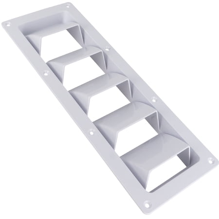 Five Oceans 5-Slotted Louvered Ventilators, 13-1/4-Inch x 4-3/4-Inch, White ABS Plastic - FO106