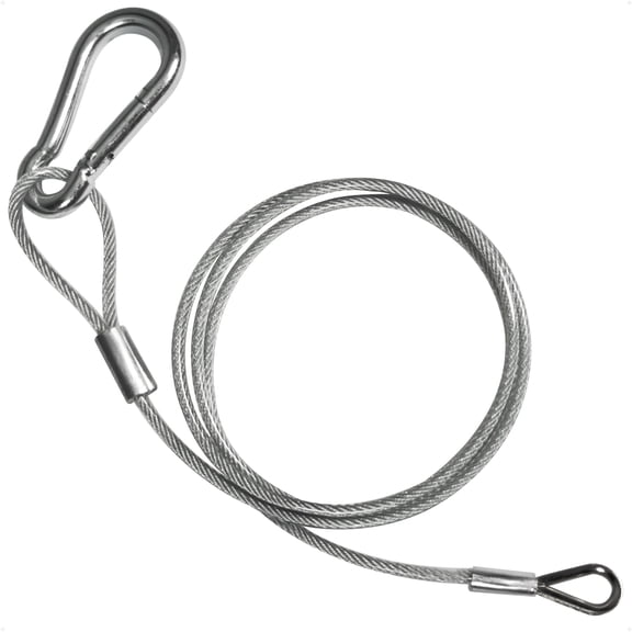 Five Oceans 50" Vinyl-Coated Steel Outboard Safety Cable 3/16" with Snap Hook Security Cable for Boat Engine Brackets - FO4976