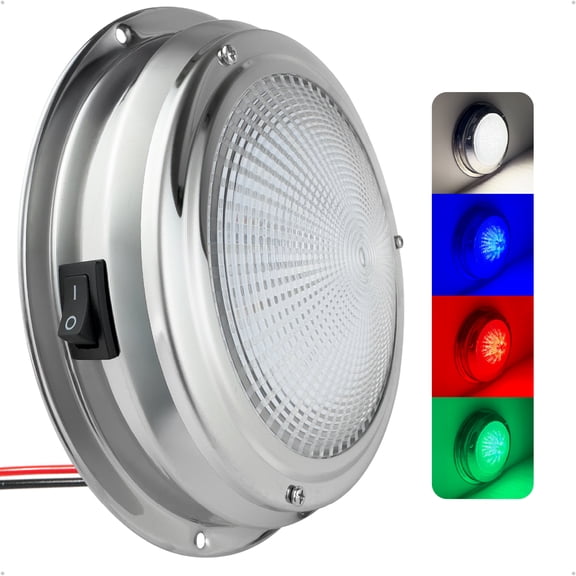 Five Oceans 6" RGBW LED Dome Ceiling Light with Internal Driver, 12V, Stainless Steel Housing - FO5054