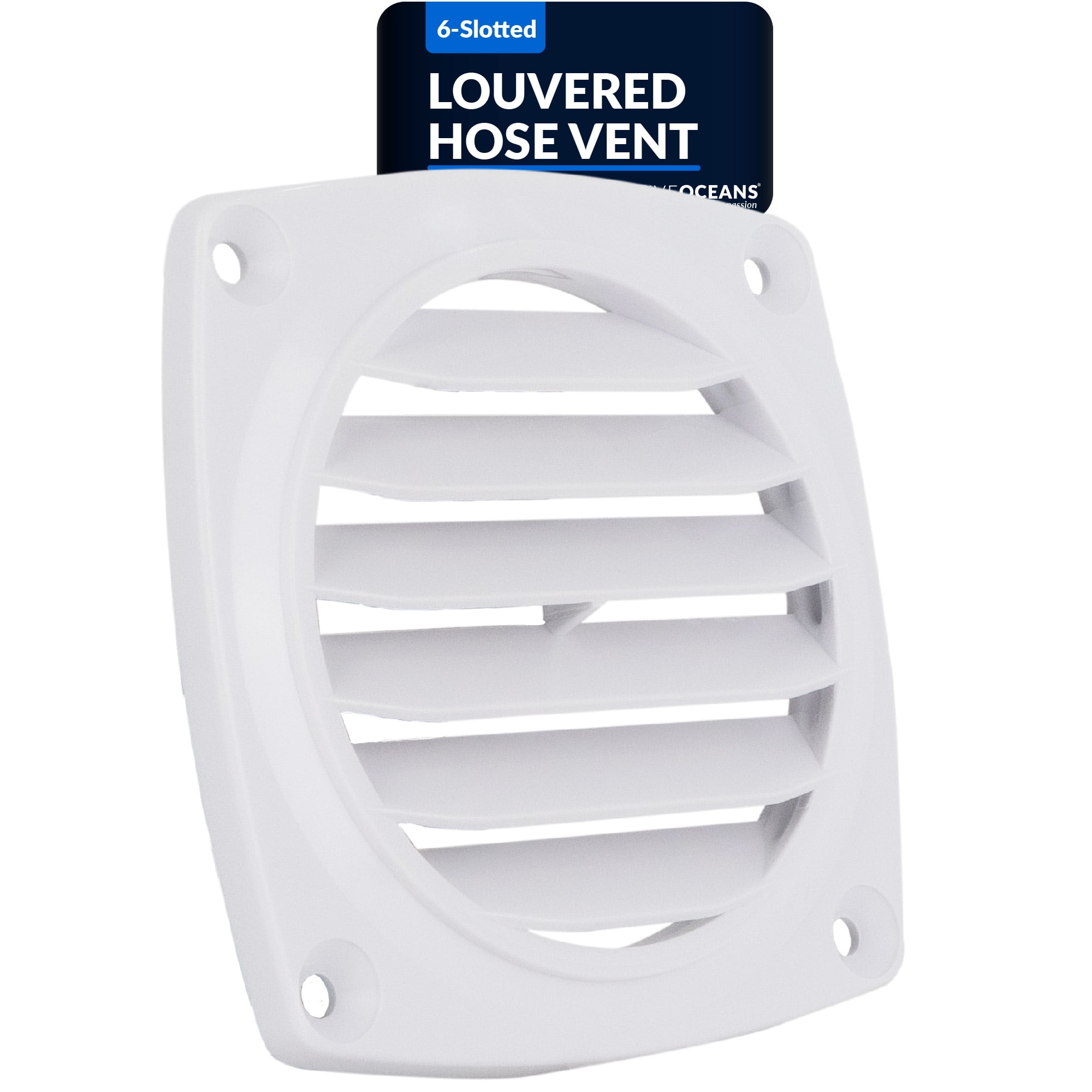 Five Oceans 6-Slotted Louvered Flush Hose Ventilators, 3-Inch Ventilation Area Diameter, White ABS Plastic - FO110