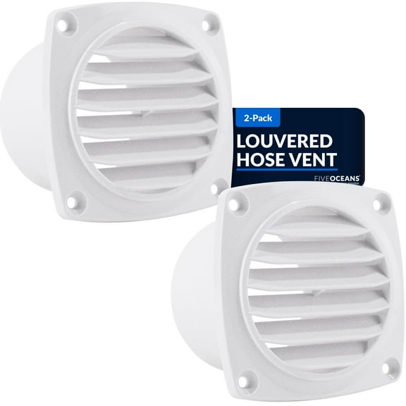 Five Oceans 6-Slotted Louvered Hose Vent, 3-inch Hose Diameter, 2 Pack Air Hose Thru Vent, White ABS Plastic - FO109-M2