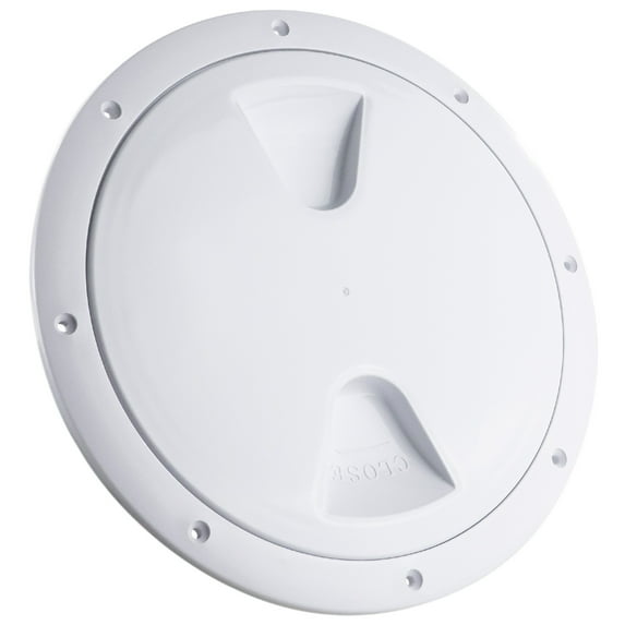 Five Oceans 8" Boat Hatch, Marine Access Hatch, Round Inspection Deck Plate Hatch with Detachable Cover, UV Resistant ABS White Plastic, for Pontoon, Fishing Boat, Bass Boat, Yacht, Sailboat - FO571