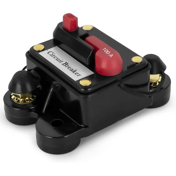 Five Oceans Anchor Windlass Circuit Breaker with Manual Reset Button, 12 Volts, Waterproof IP67, Surface Mount, Easy Installation