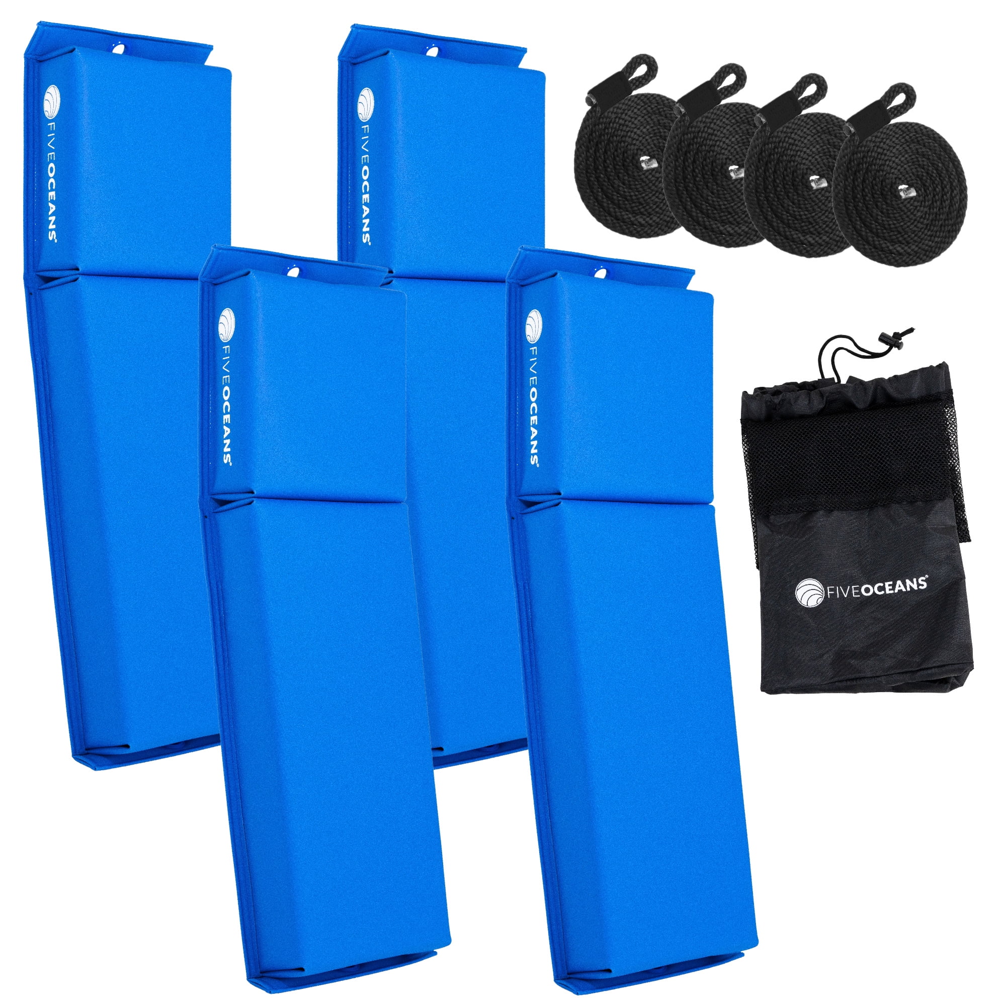 Five Oceans Boat Fenders, 4Pack Boat Bumpers for Docking, Flat Fender