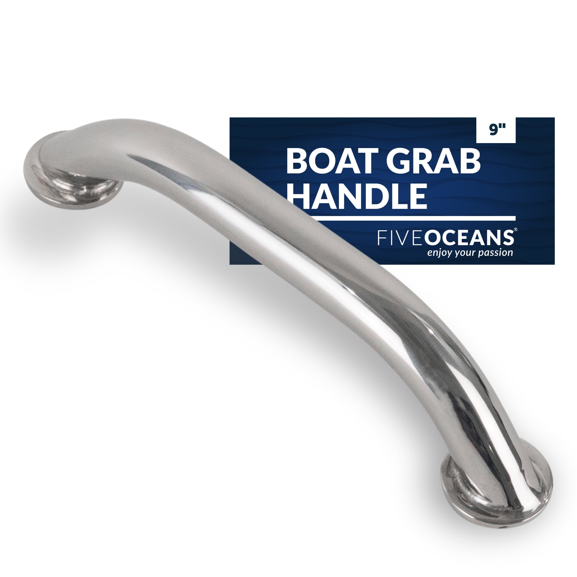 Five Oceans Boat Grab Handle, 9 Inch Stainless Steel Marine Handrail