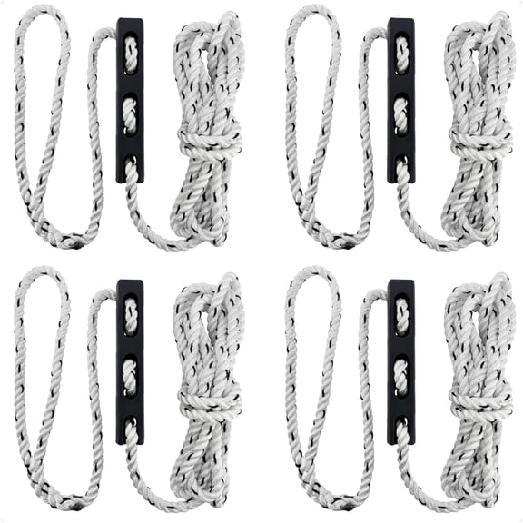 Five Oceans Boat Mooring Kit, 4-Pack 1/2" x 20' 3-Strand Ropes with 12" Eye Loop & EPDM Rubber Snubbers, Heavy-Duty Docking Kit for Boats Up to 25 FT - FO4892-4486-KIT