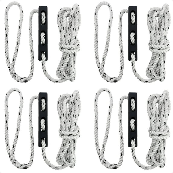Five Oceans Boat Mooring Snubber Kit, 4-Pack 9/16" x 20' 3-Strand Ropes with 12" Eye Loop & EPDM Rubber Snubbers, Heavy-Duty Docking Kit for Boats Up to 45 FT - FO4894-4487-KIT