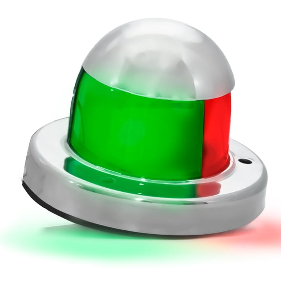 Five Oceans Boat Navigation Lights - LED Bow Light, Navigation Lights for Boats LED Red and Green, Boat Lights Navigation Horizontal Mount Bi-Color Light, 12V, USCG Rules 2NM- FO4512