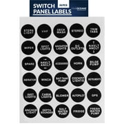 Five Oceans Boat Switch Panel Labels, Marine Boat Dash Board Instruments Decal, Rocker Switch Circuit Panel Sticker, 30 Pcs per Sheet, for Boats, RVs, Caravans - FO3928