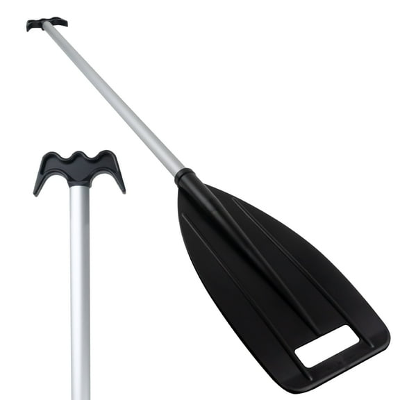Five Oceans Canoe Paddle, Canoe Paddles and Boat Hook, Black, 4-Feet Long, Anodized Aluminum Shaft, Reinforced ABS Plastic Blade & Hook, Lightweight - FO1876