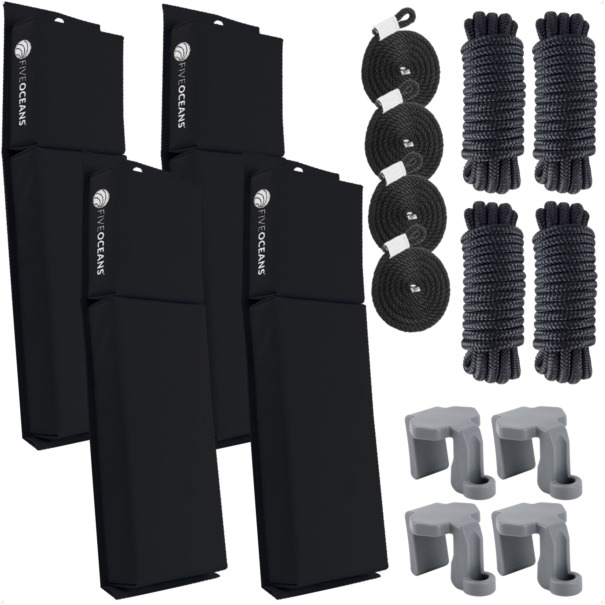 VEITHI Upgraded Extended 8 X 22 Inch Boat Fenders EVA Boat Bumpers Fenders Boat Bumpers For Docking Ideal For Fishing Boat Pontoon Bass Dock Pwc Jet Ski Black 2 Pack