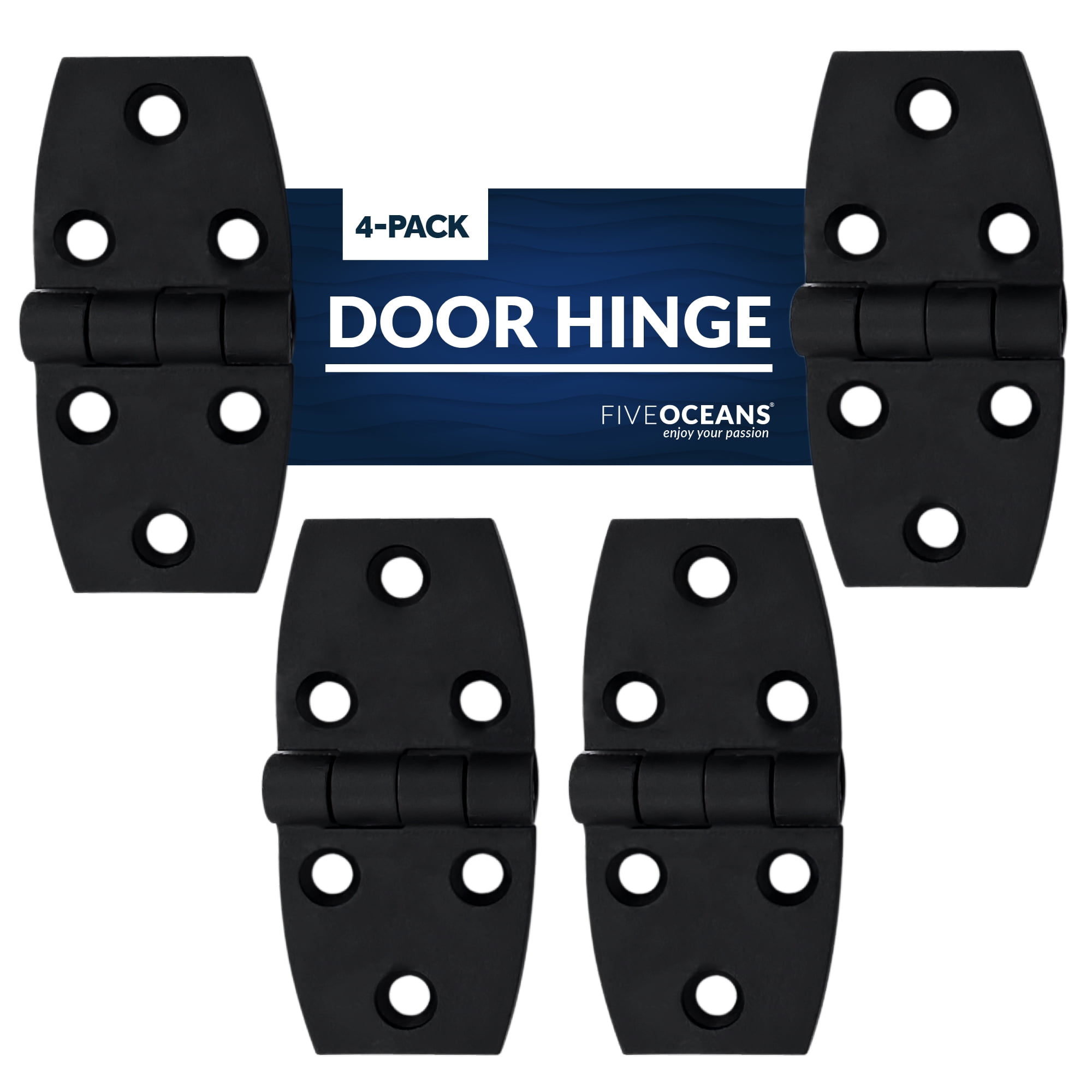 Five Oceans Door Hinges, Hatch and Door Hinge 2-7/8-inch x 1-3/8-inch, Black Nylon, 2-Pack - FO80-M4