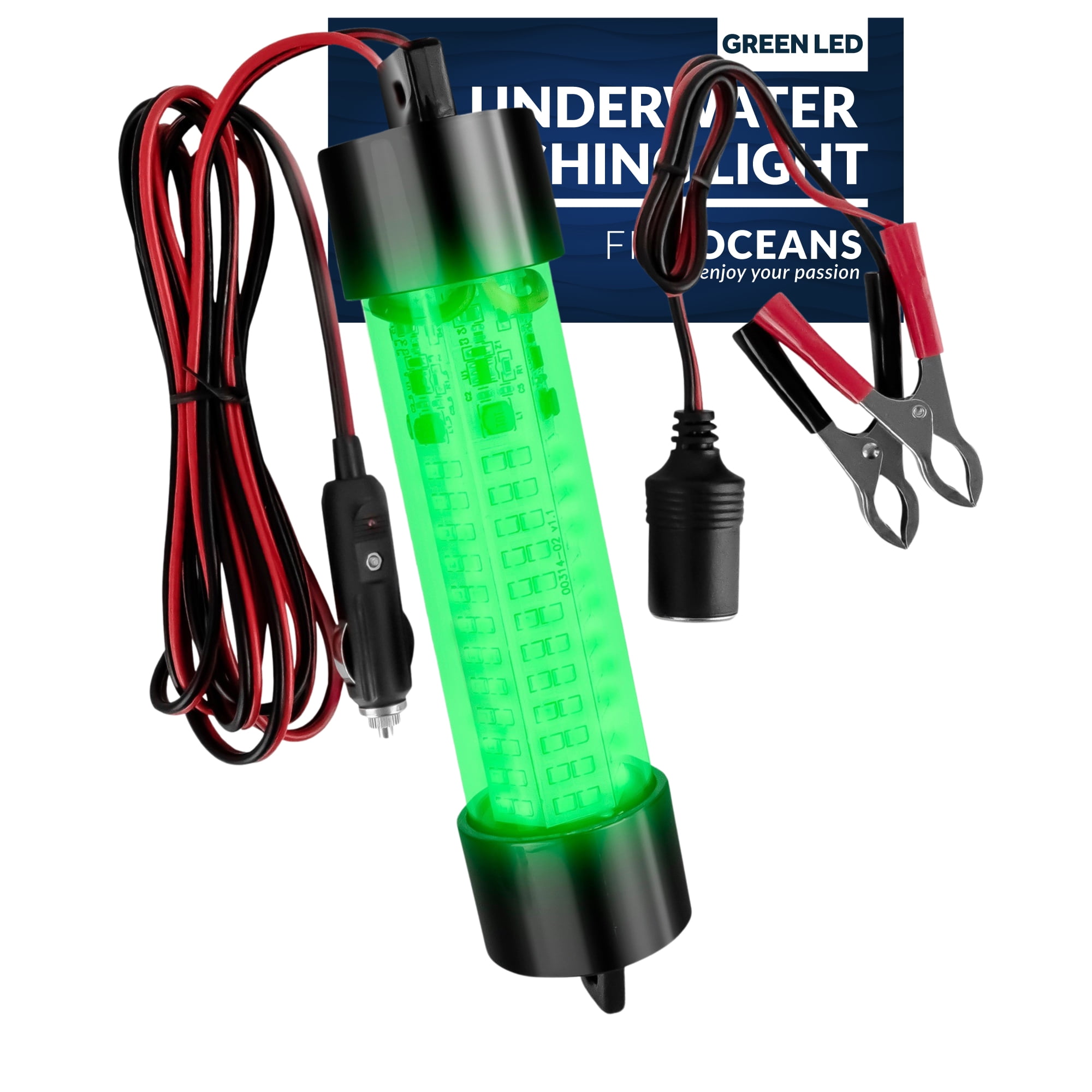 Button Battery LED Squid Lure Lamp Underwater Fish Attracting Light (Green)  