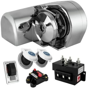 Five Oceans Horizontal Windlass Kit, Boat Anchor Windlass Atlantic 600 Watts, 12V DC, Max Limit Pulling Power 1200 Lb, Solenoid, 60A Circuit Breaker, Up/Down Foot Switch and Rocker Switch - FO3930