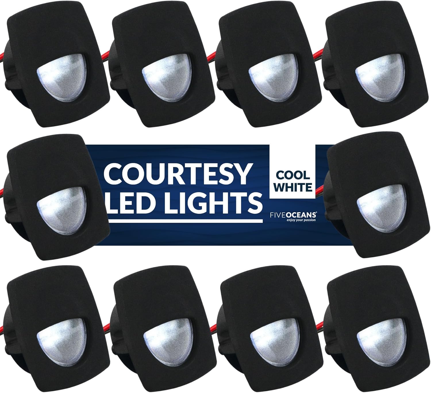 Five Oceans LED Companion Way Light, 10 Pack Marine Courtesy Lights