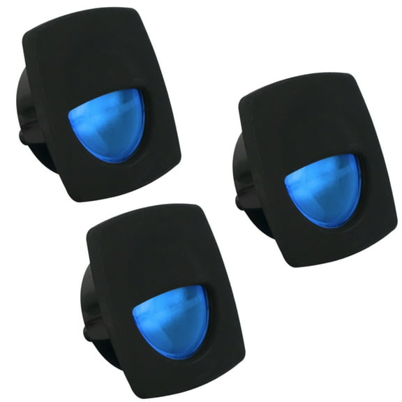 Five Oceans LED Companion Way Light, 3 Pack Marine Courtesy Lights, Square Light for Boat Interior, Deck, Cockpit, Blue LED, for Pontoon, Fishing Boat, Bass Boat, Yacht, Sailboat, RVs - FO-4002-M3
