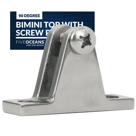 Five Oceans Marine Bimini Top 90 Degree Deck Hinge with Screw Pin, Heavy Duty AISI316 Stainless Steel, Ideal for Pontoon, Fishing, Ski Boats FO367