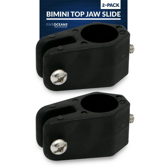 Five Oceans Marine Bimini Top Jaw Slide, 7/8 Inch Black Nylon, Ideal for Pontoon, Fishing, Ski Boats, 2-Pack FO3846-M2